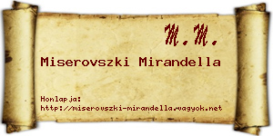 Miserovszki Mirandella névjegykártya